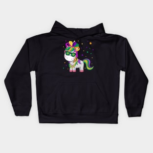 Mardi Gras Unicorn Kids Hoodie